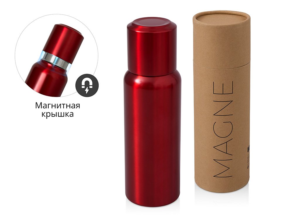 Вакуумный термос c магнитной крышкой Magne, 500 мл, красный-0