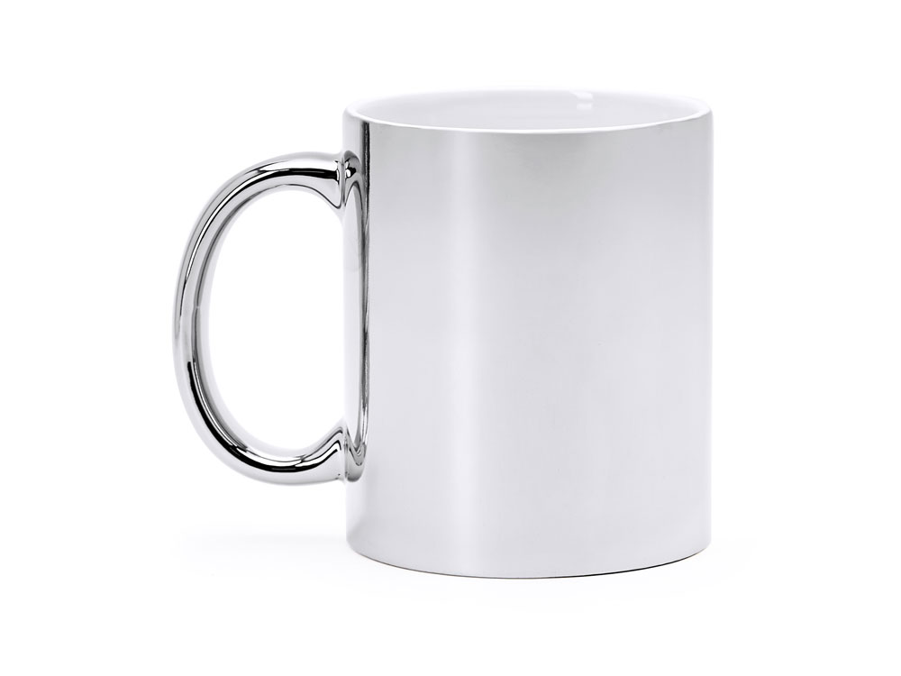 Кружка керамическая ZALA 350 мл, серебристый-2