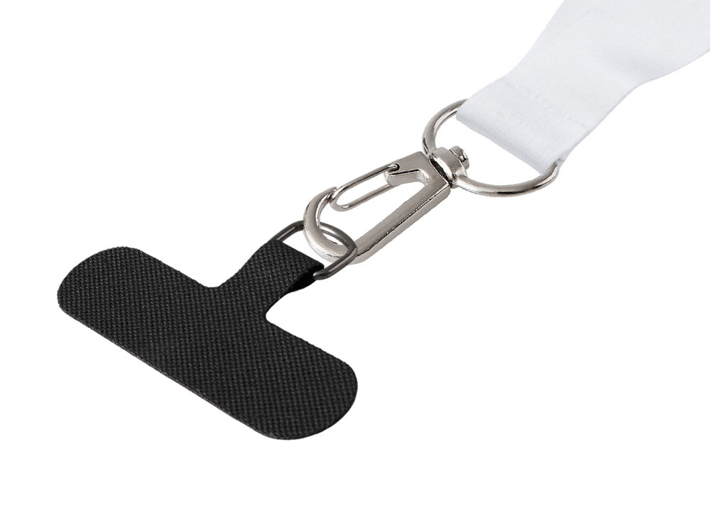 Ланъярд 2 см под сублимацию с трендовым карабином, замком обрыва и узким держателем для телефона из ПЭ, серебристый-3