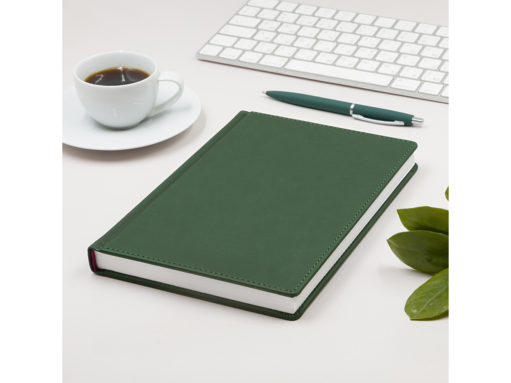 Ежедневник А5 датированный Velvet 2026, темно-зеленый-2