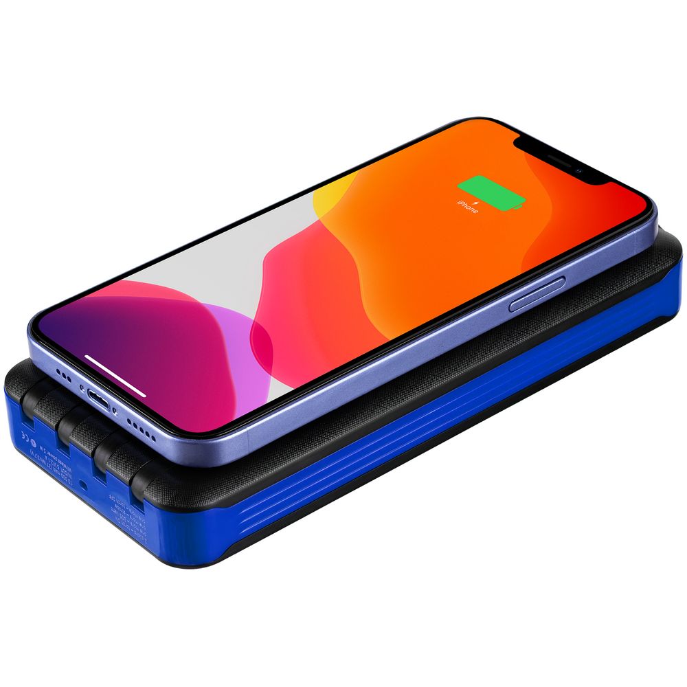 Аккумулятор с беспроводной зарядкой Holiday Maker Wireless, 10000 мАч, синий-2