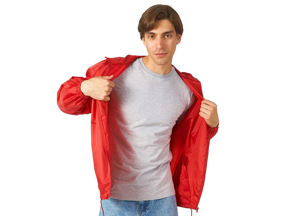 Ветровка Promo мужская с чехлом, красный-1