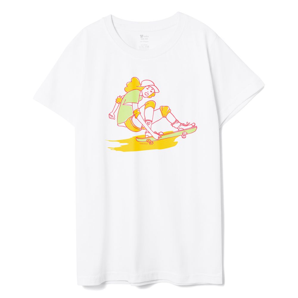 Футболка детская Skateboard, белая-0