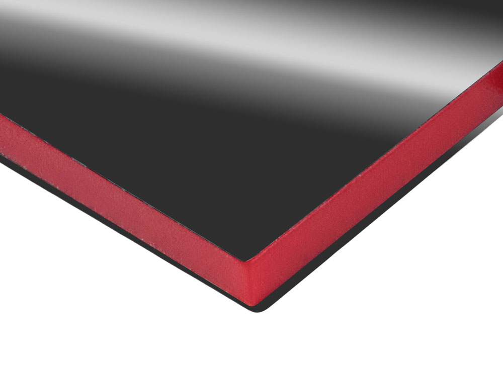 Металлический брелок с пластиковой цветной вставкой SteelPop House, серебристый с красным-2