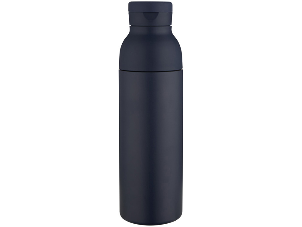 Illuminate бутылка для воды объемом 650 мл из переработанной нержавеющей стали RCS с двойными стенками и набором из 3 крышек - Синий Navy-1