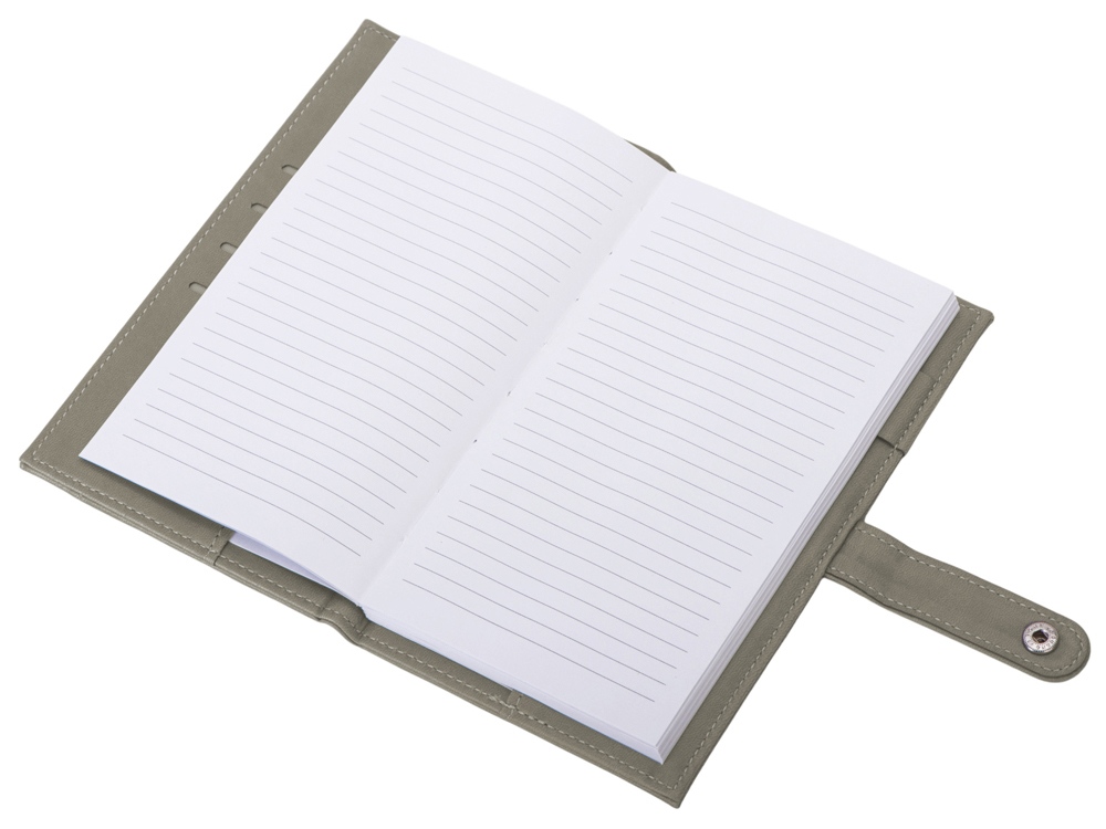 Блокнот-кошелек с сменным блоком А6 Wall Street, 64 листа, темно-серый-2