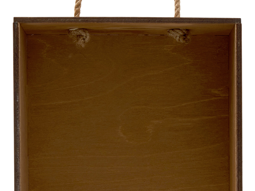 Подарочная коробка из фанеры Constellation 330х220х100 мм, фанера 6 мм, крышка на выдвижных пазах черная ЛХДФ 3 мм, бечевка-8