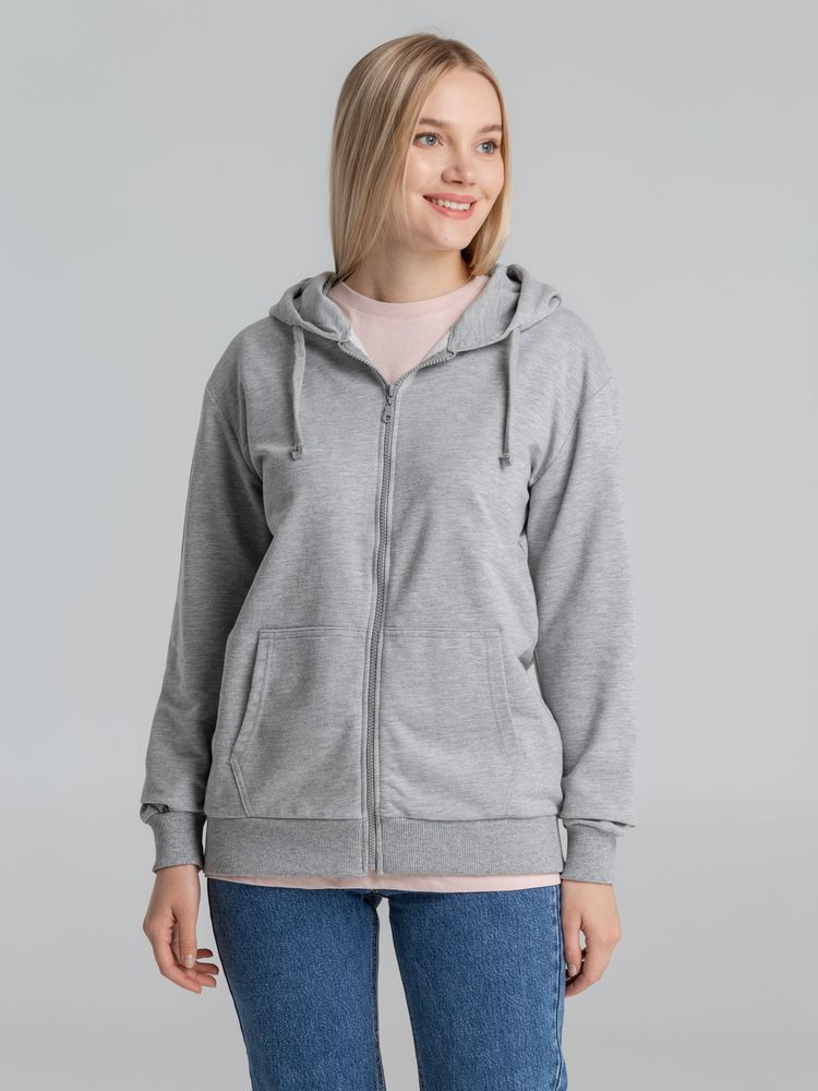 Толстовка на молнии с капюшоном Siverga 2.0, серый меланж-7