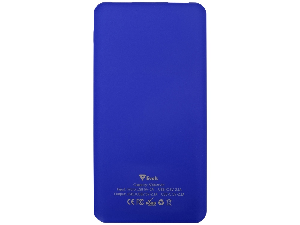 Портативное зарядное устройство Reserve с USB Type-C, 5000 mAh, синий-2