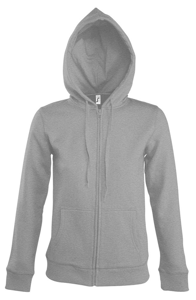Толстовка женская на молнии с капюшоном Seven Women, серый меланж-0