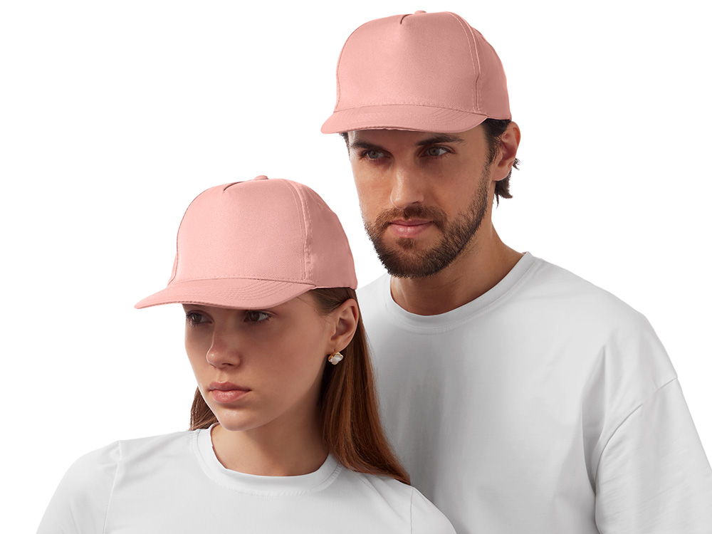 Бейсболка Poly 5-ти панельная 120гр, лососевый-0