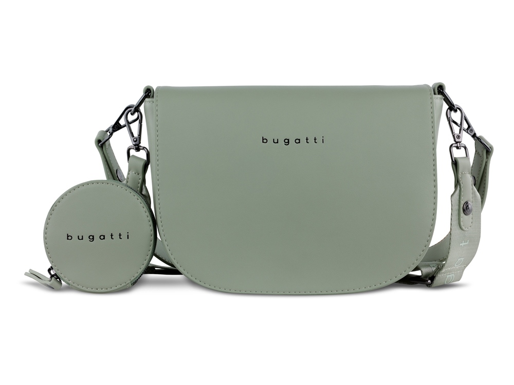 Сумка наплечная женская BUGATTI Almata, с кошельком, мятная, полиуретан, 27х6х18,5 см-1