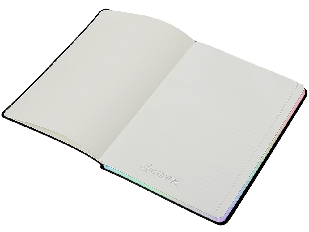 Блокнот А5 в гибкой обложке Fellini с голографическим срезом, черный-3