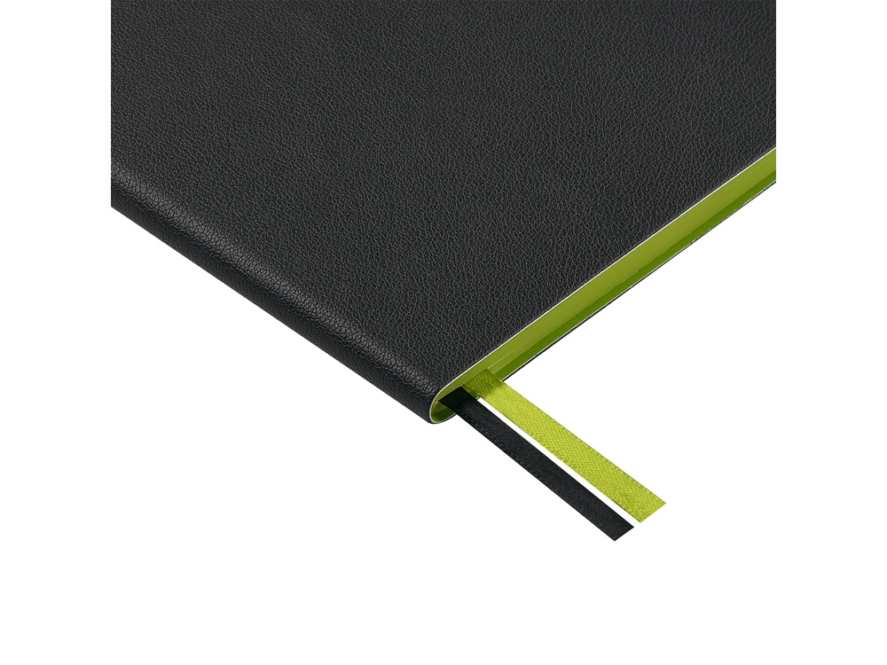 Блокнот А5 Boston, черный с салатовым срезом-5