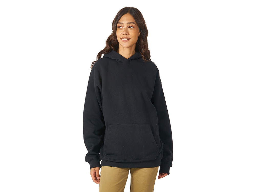 Толстовка с капюшоном оверсайз Berlin унисекс, черный-2