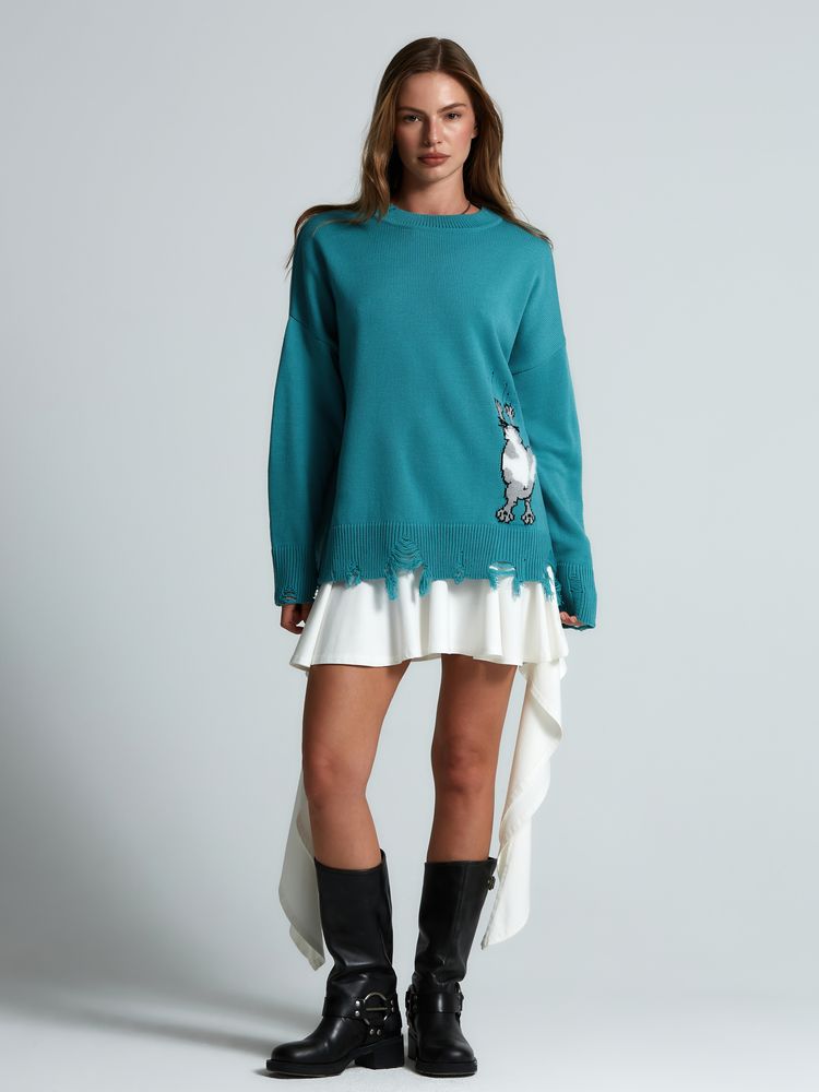 Свитер оверсайз Tricksy Net Grunge на заказ, акрил-5