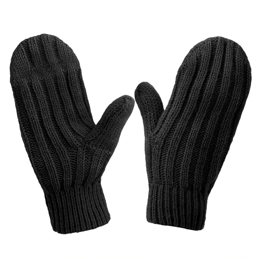 Варежки вязаные НАСВЯЗИ© шерсть/акрил, черный-1