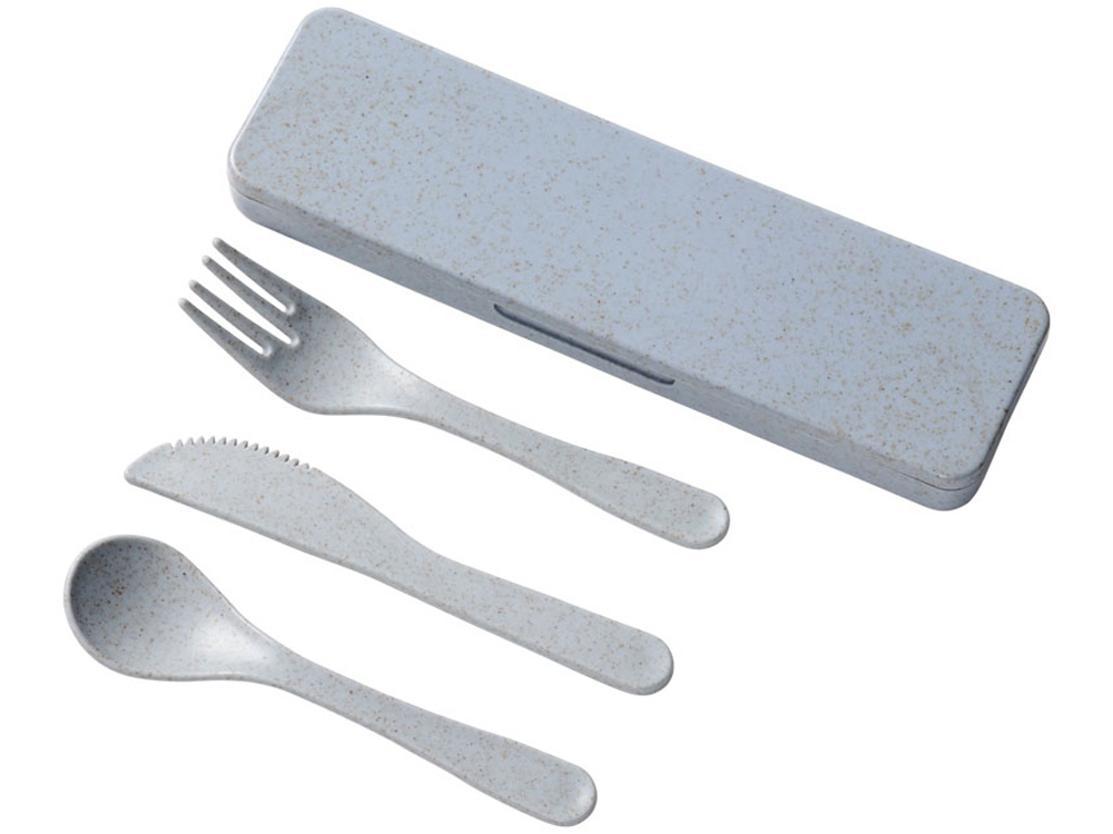 Набор столовых приборов Bamberg из бамбукового волокна, серый-4