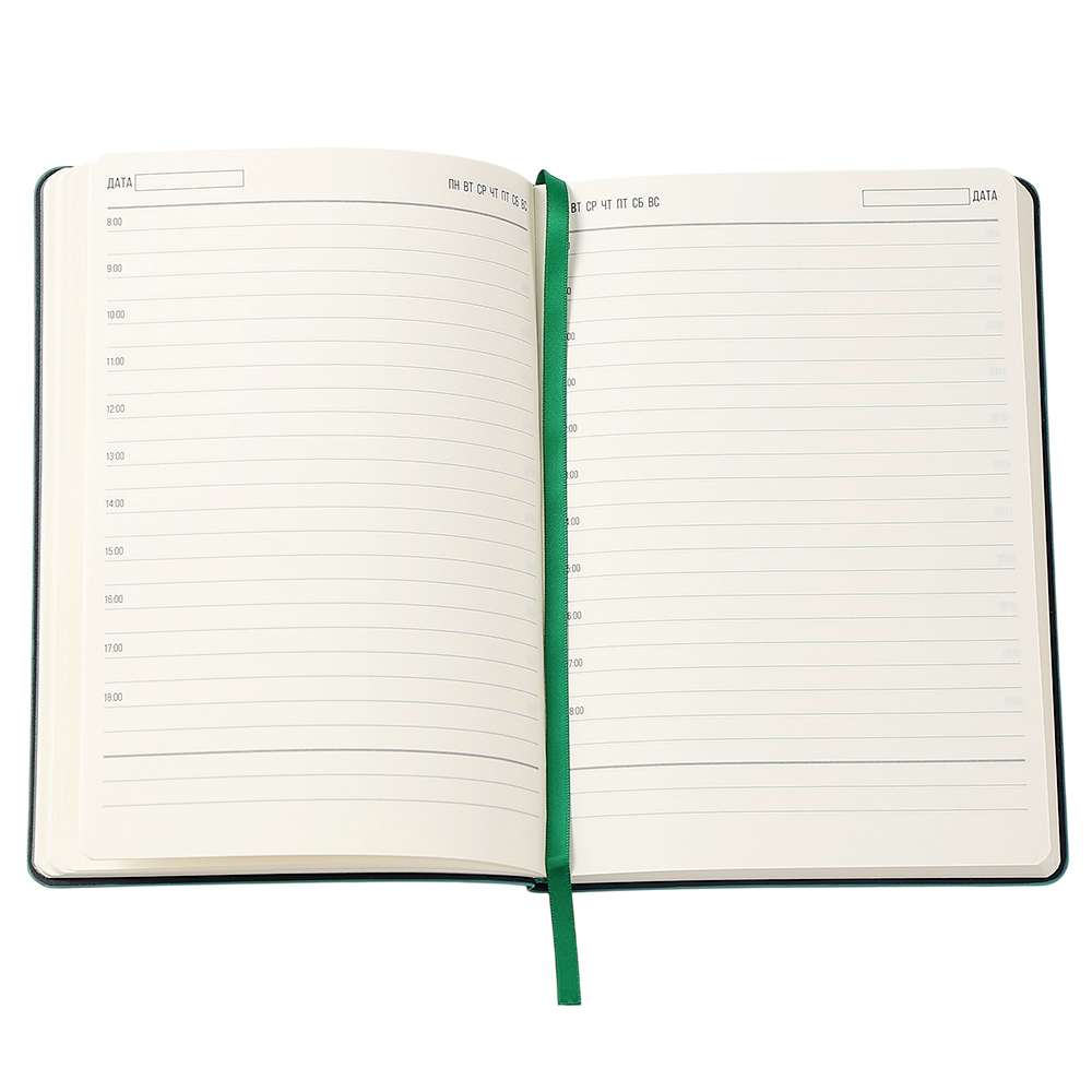 Ежедневник A5 недатированный Stefano в мягком переплёте, Темно-зеленый-3