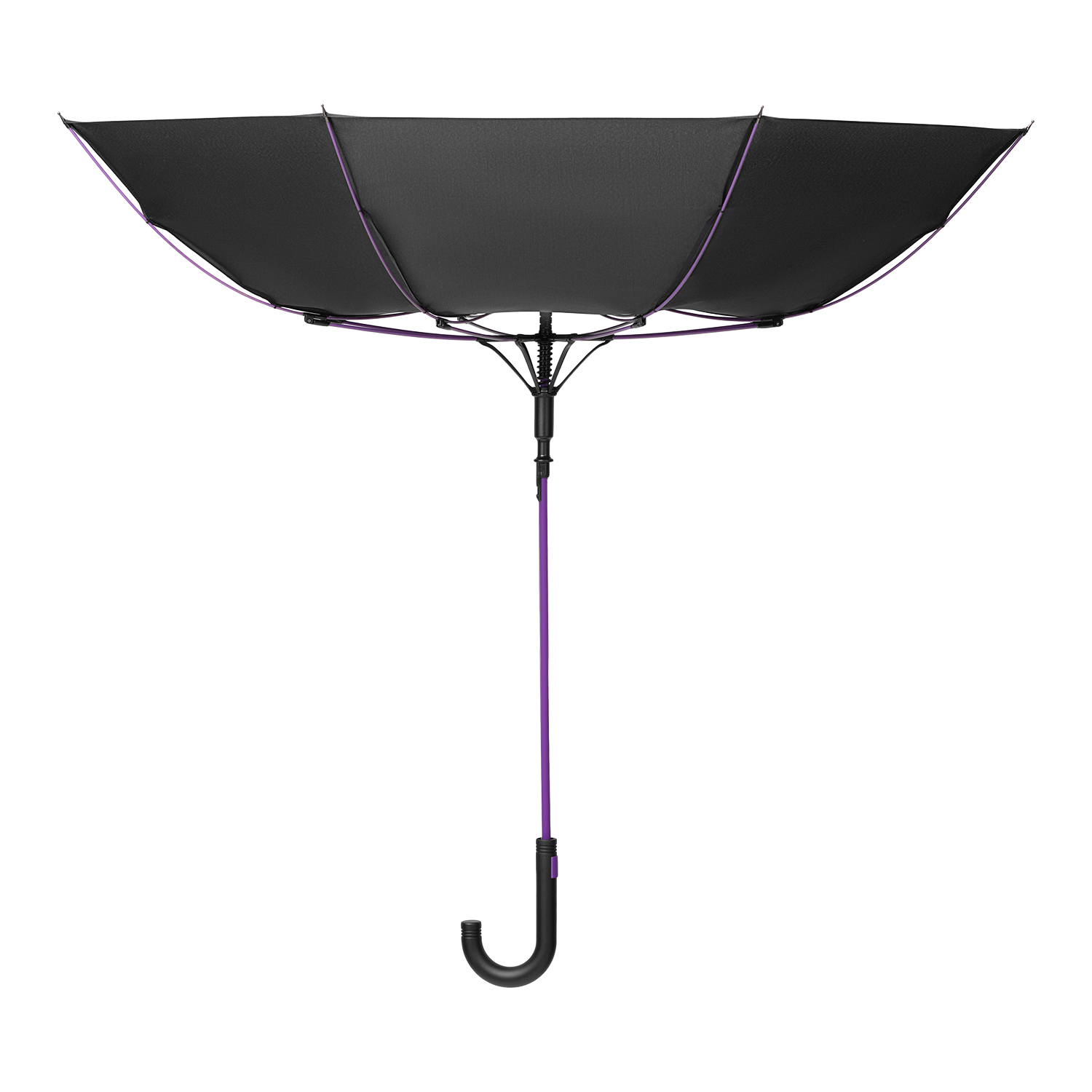 Зонт-трость Квантум (Quantum), черный/фиолетовый-4