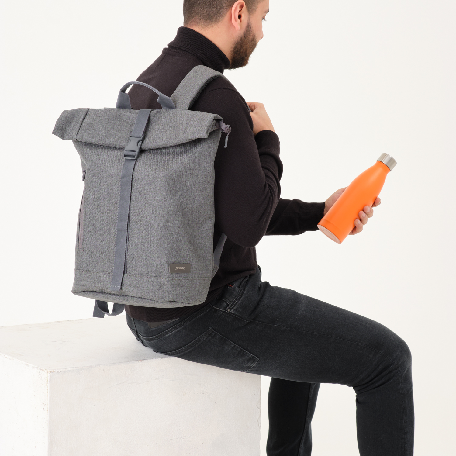 Термобутылка вакуумная герметичная Фреско, оранжевая, зернистое покрытие-6