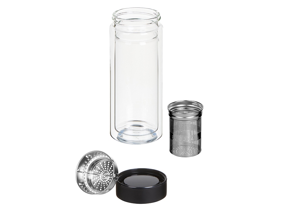 Стеклянная термобутылка Glassir, 500мл, черный-1