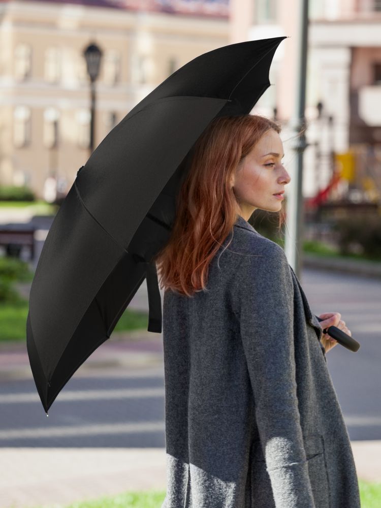 Зонт наоборот Style, трость, черный-3