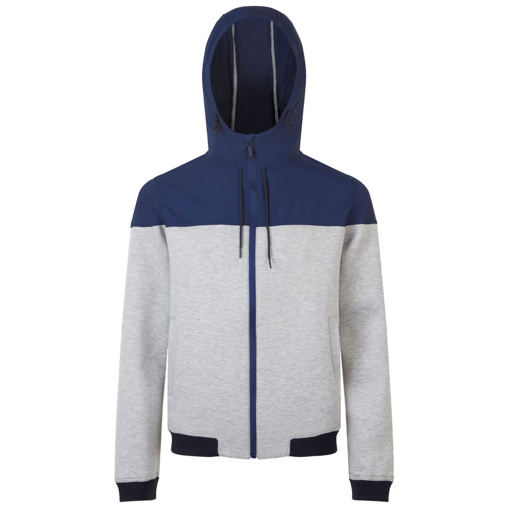 Куртка унисекс Voltage, серый меланж с темно-синим-0
