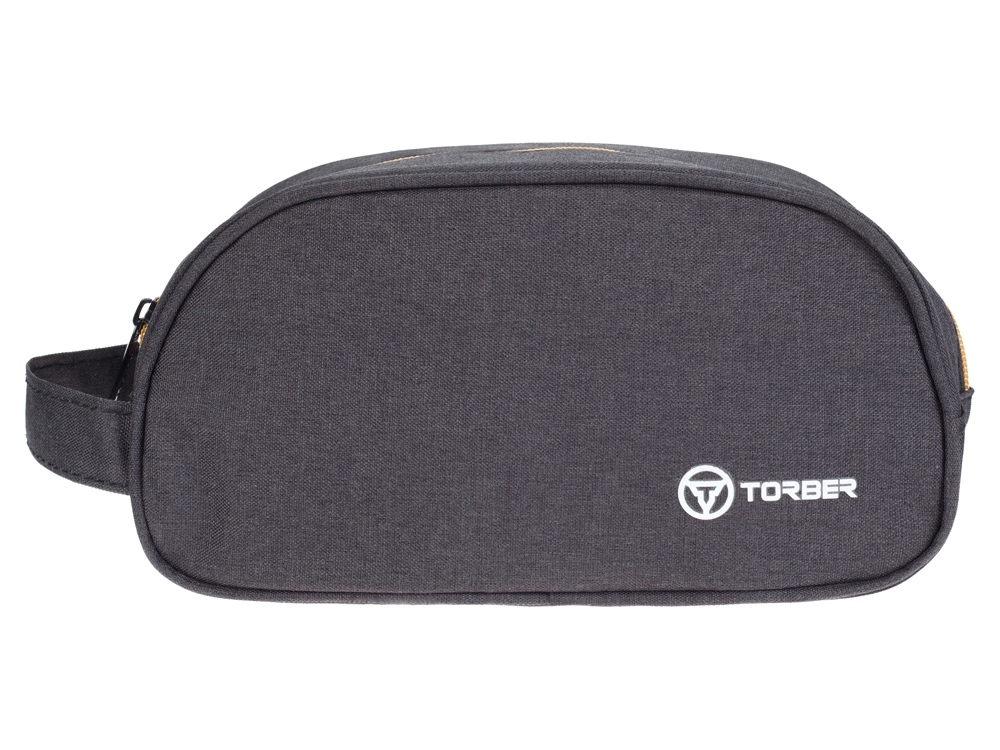 Несессер TORBER, дорожный, чёрный/бежевый, полиэстер 300D, 23 х 12 х 10 см-0