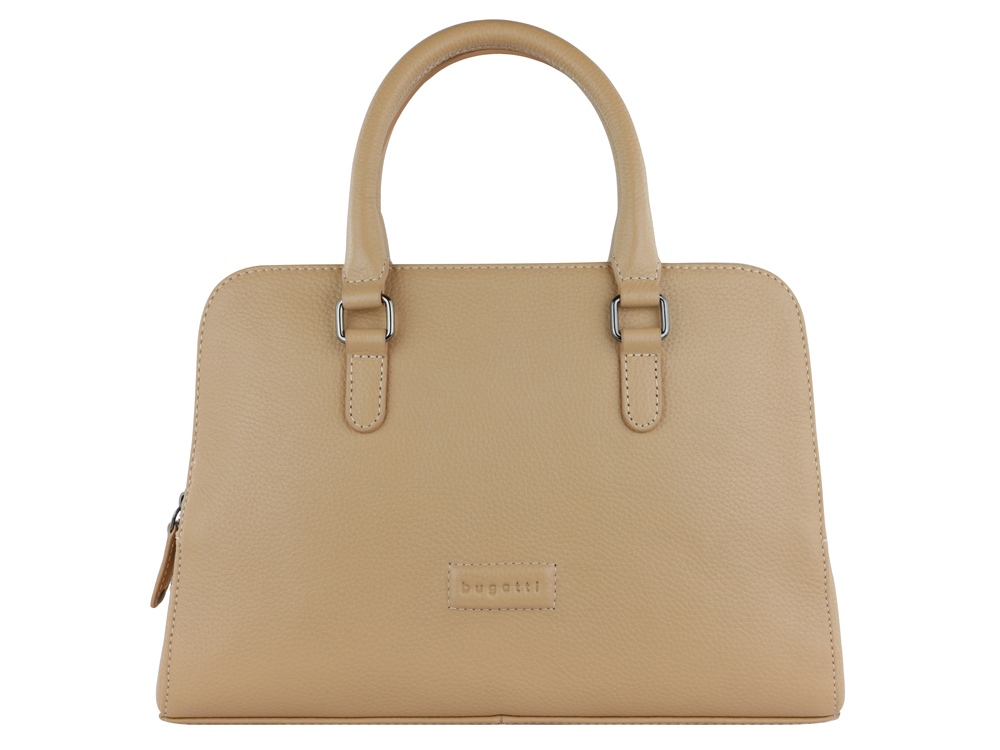 Сумка женская BUGATTI Elsa, песочного цвета, воловья кожа/полиэстер, 32х13х22 см-1