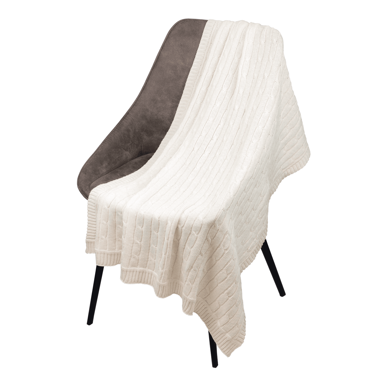 Плед Fado вязаный, бежевый (без подарочной коробки)-0