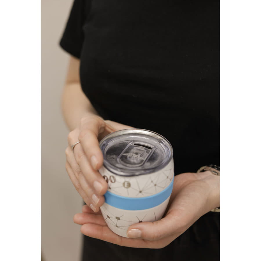 Термокружка LINE, белый, фиолетовый-2