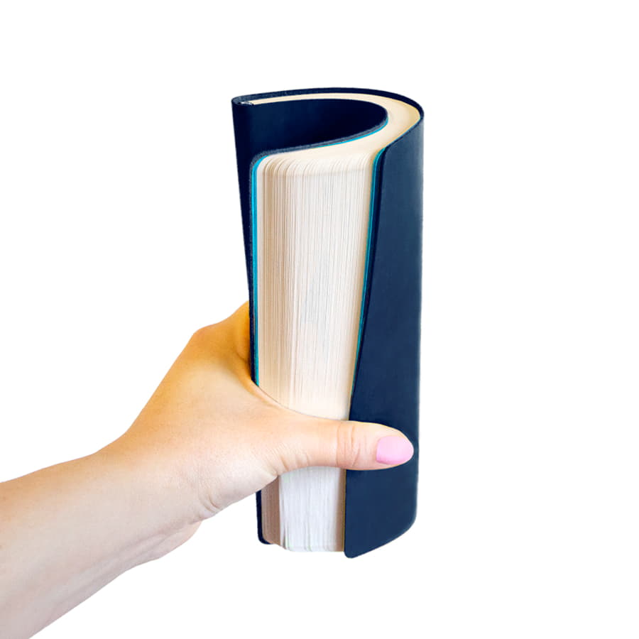 Бизнес-блокнот FUNKY, 130*210 мм, темно-синий, голубой форзац, мягкая обложка, в линейку, темно-синий, голубой-5