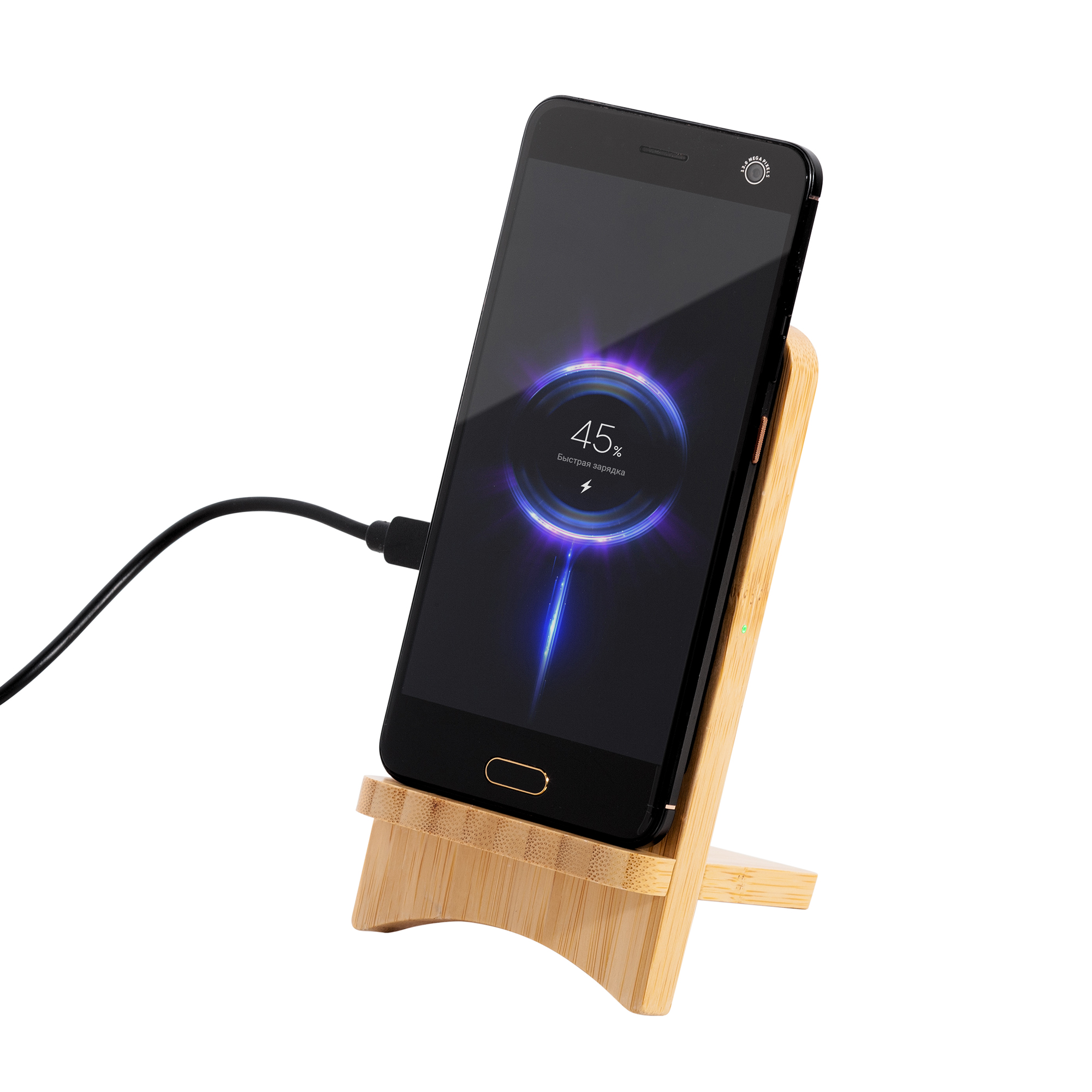 Складная беспроводная (15W) зарядная станция "Puzzle" с подсветкой логотипа-1