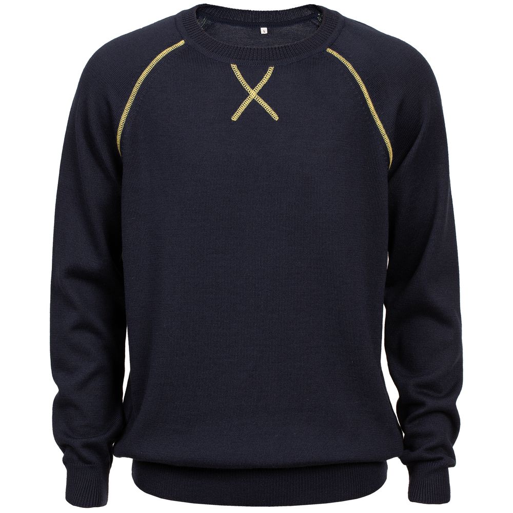 Джемпер Stitch с контрастной отделкой, синий с зеленым-0