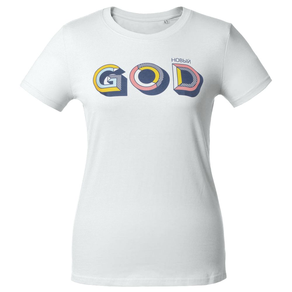 Футболка женская «Новый GOD», белая-2