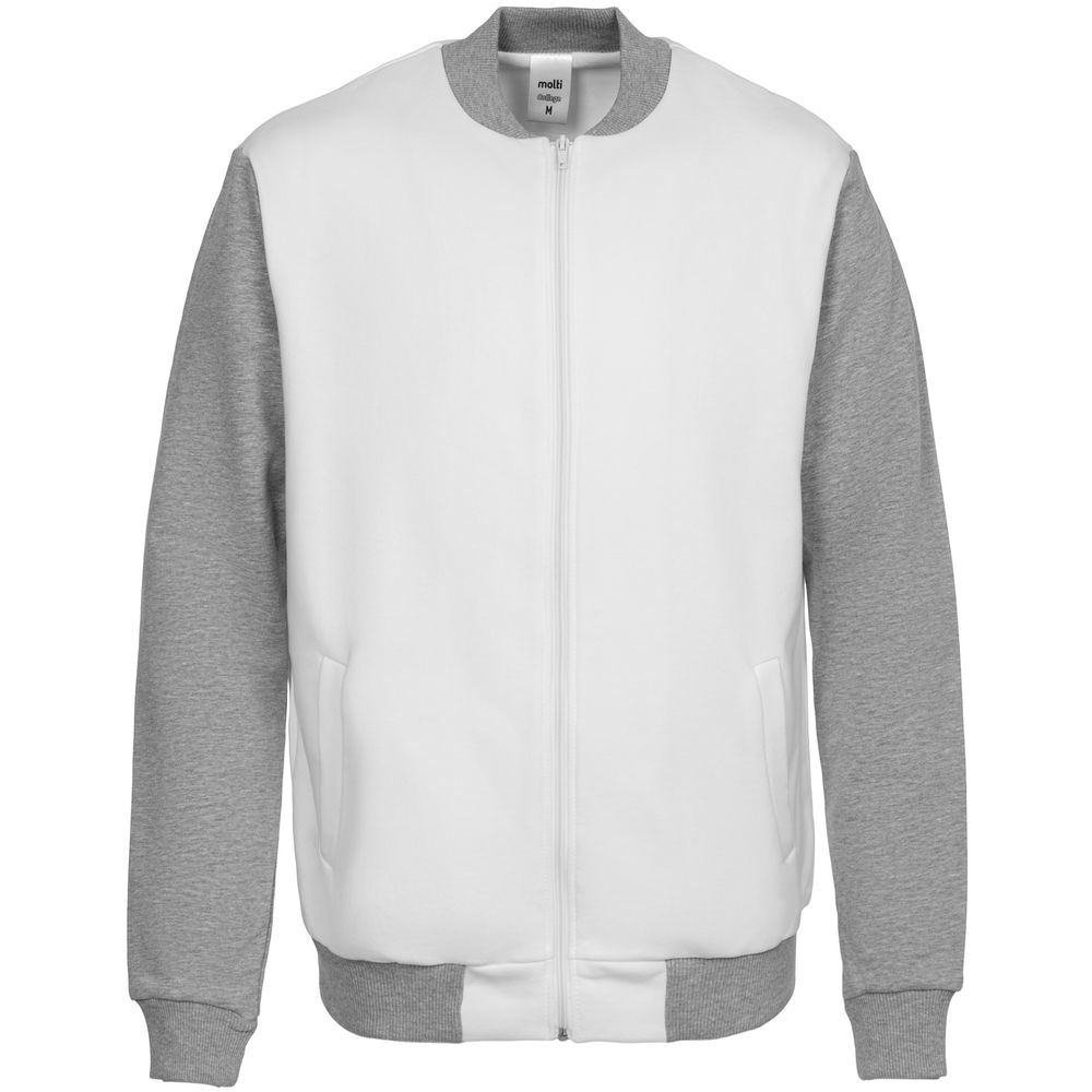 Бомбер College, молочно-белый-0