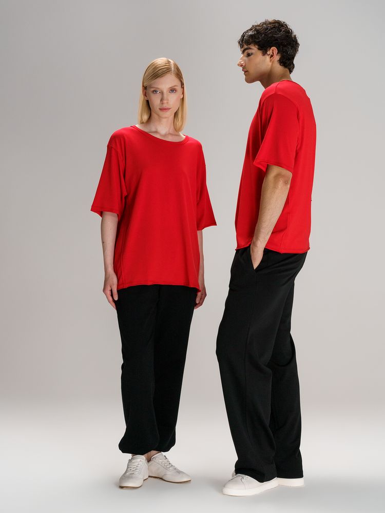 Футболка оверсайз унисекс Vozduh, красная-0