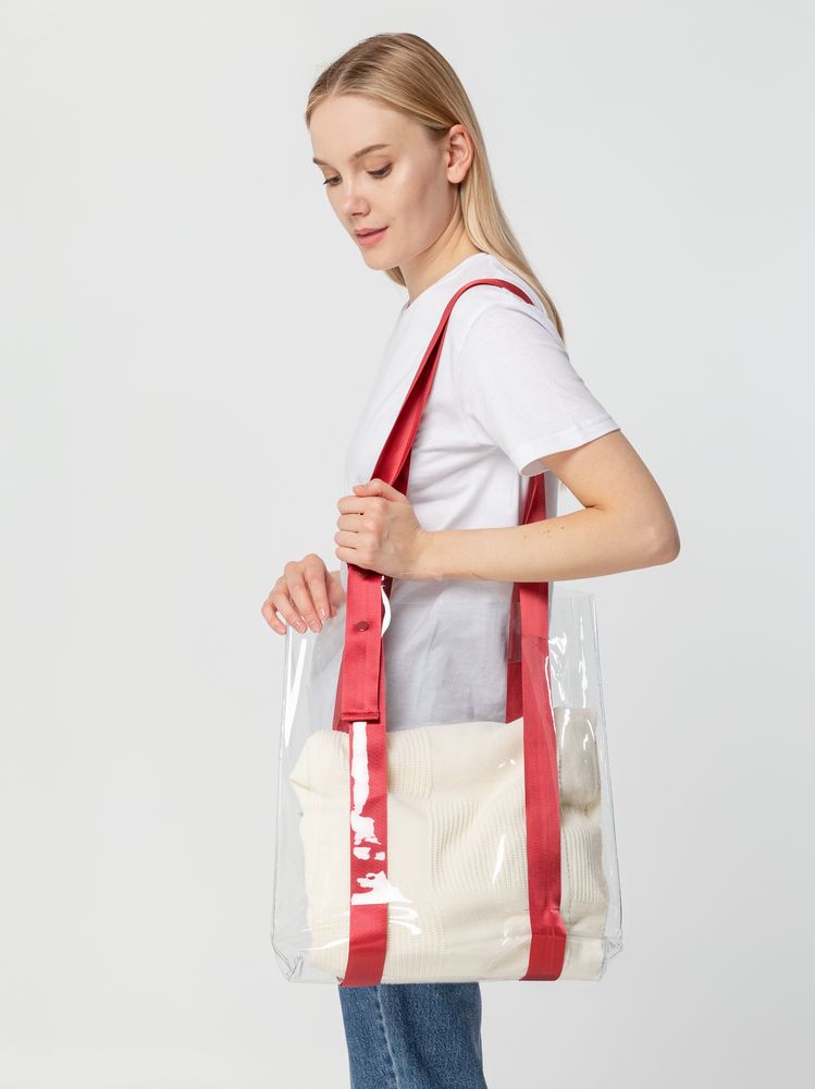 Шопер Clear Fest, прозрачный с красными ручками-2