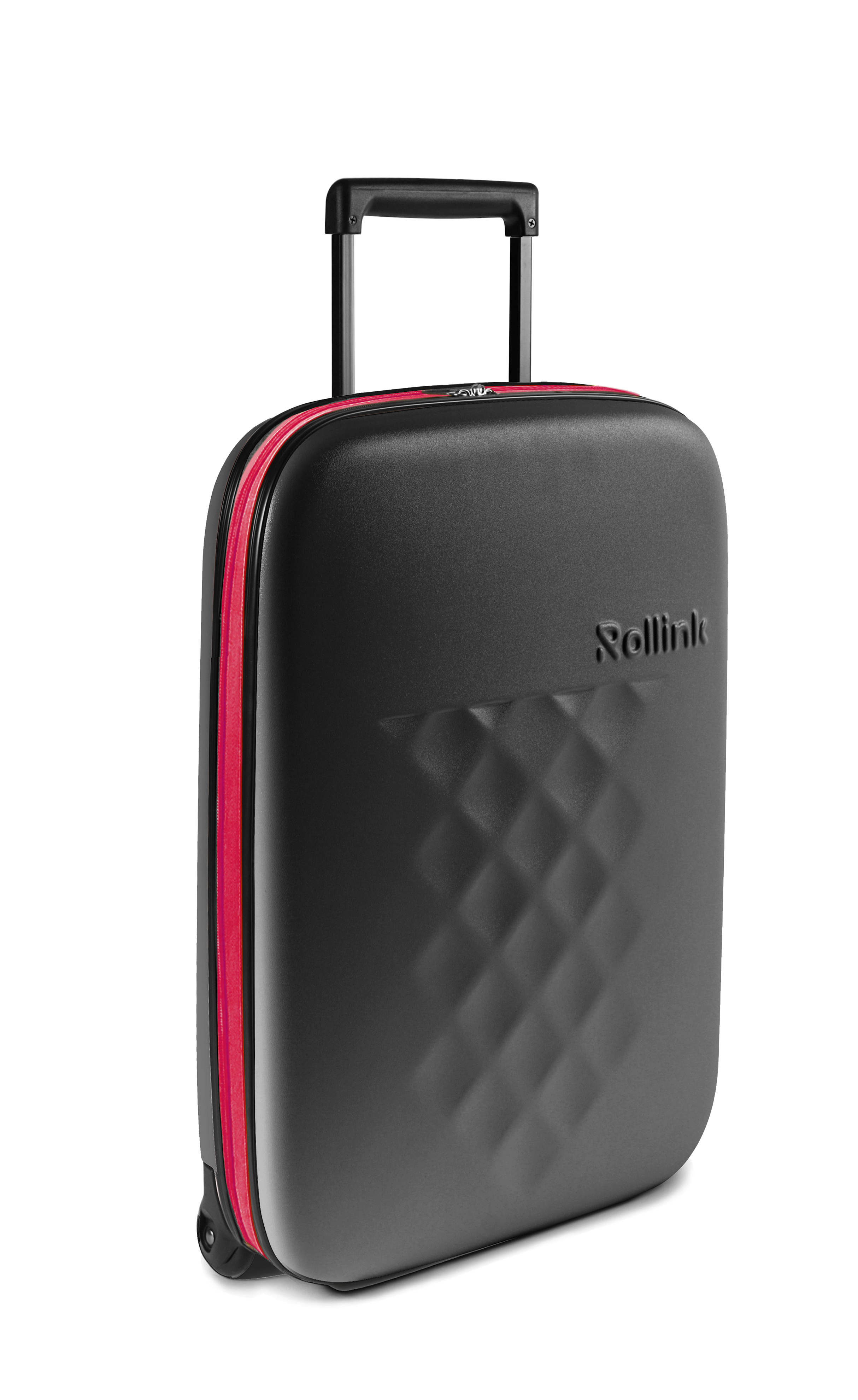 Чемодан складной Rollink Earth 55x40x20 см, 2 колеса, черный/красный-3