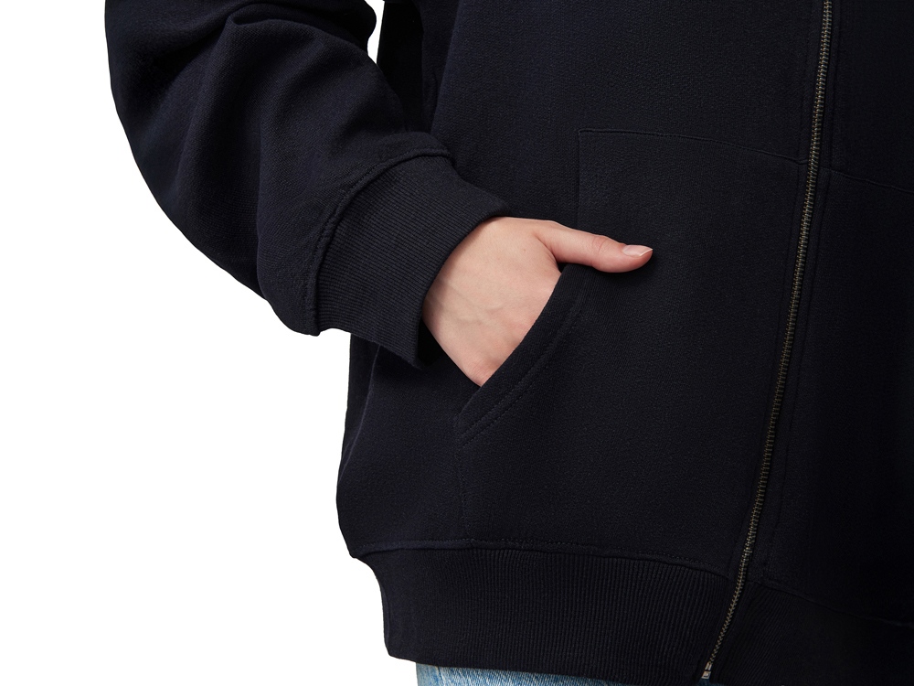 Толстовка оверсайз с капюшоном на молнии Monaco, темно-синий-5