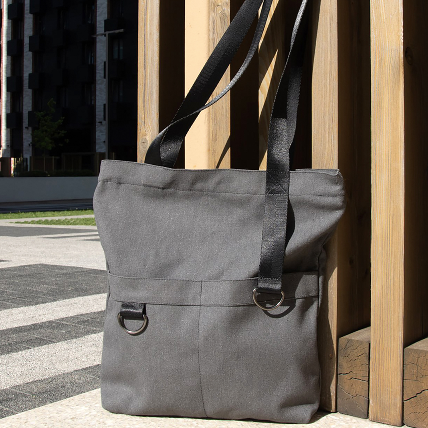 Шоппер Superbag ZIP, с двумя карманами и молнией (серый)-7