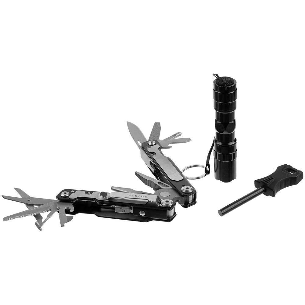 Набор Forster: мультиинструмент, фонарик, огниво, черный-1