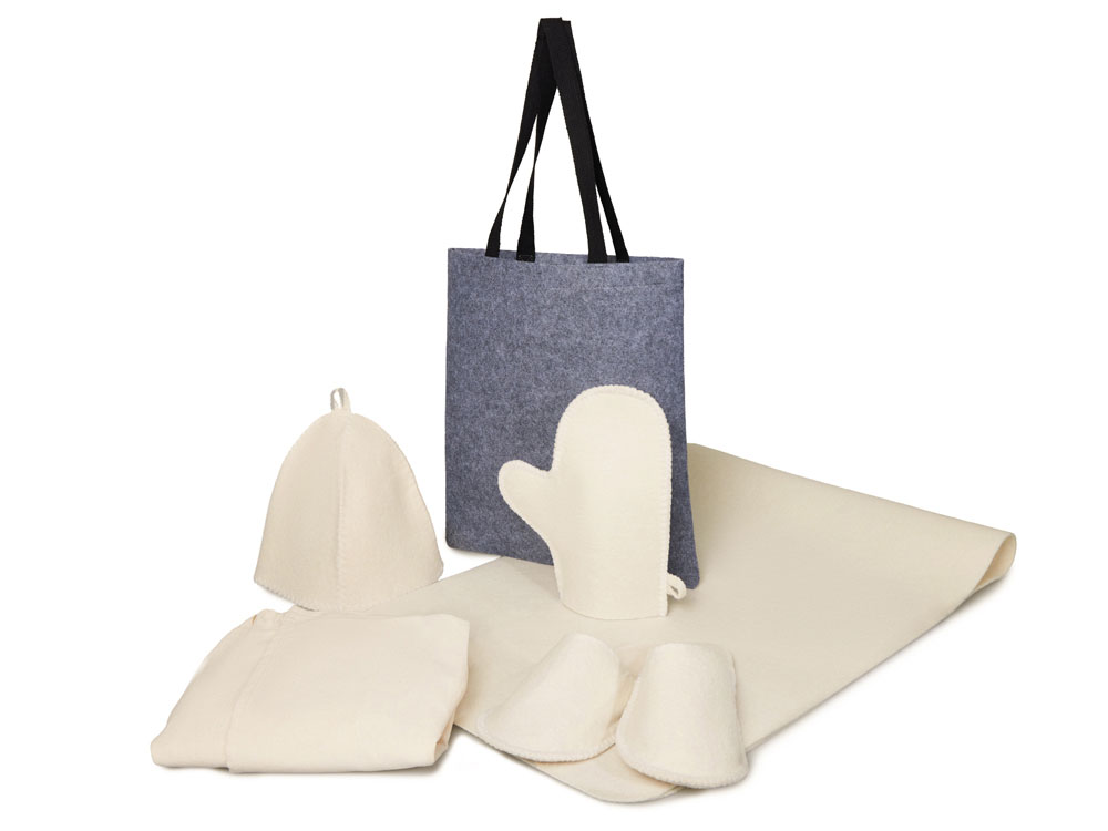 Банный набор с килтом Healing, мужской, белый-0