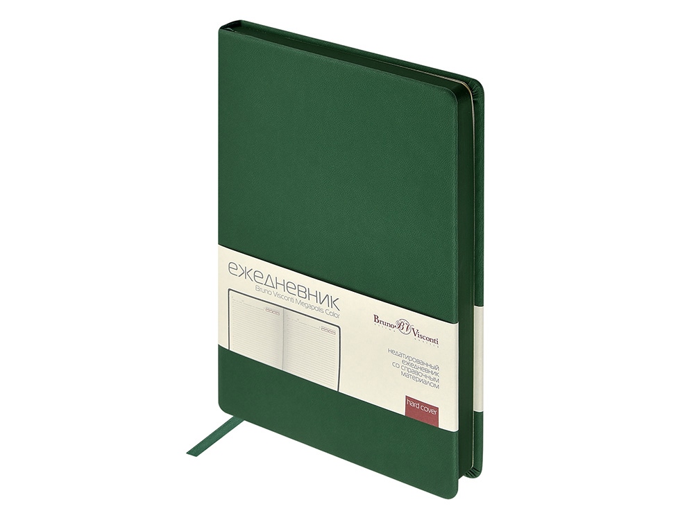 Ежедневник А5 Megapolis Color New soft-touch, зеленый-0