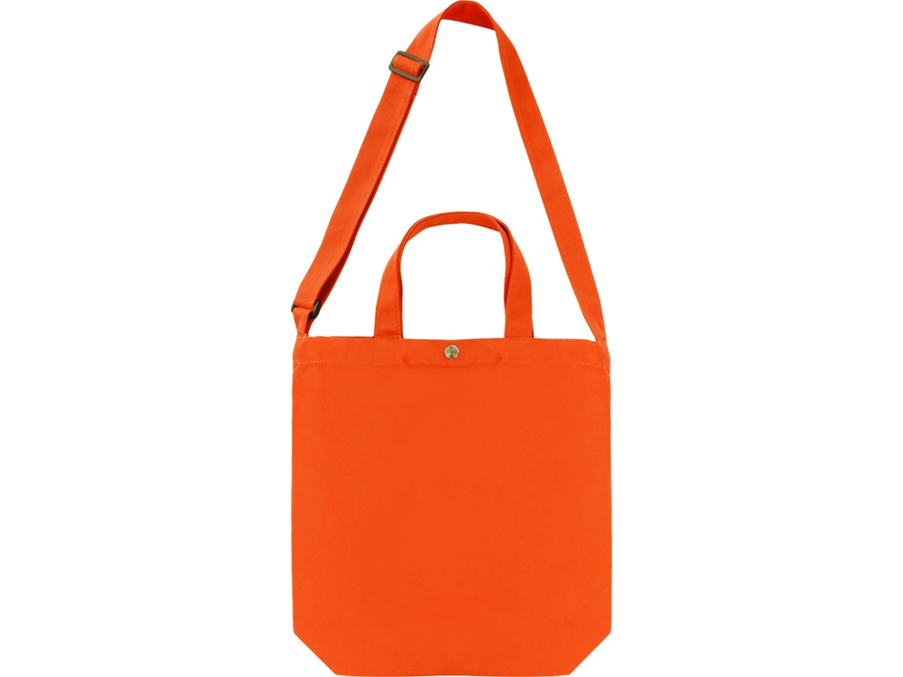 Сумка Helfer из хлопка на кнопке с регулирующейся лямкой, оранжевый-4