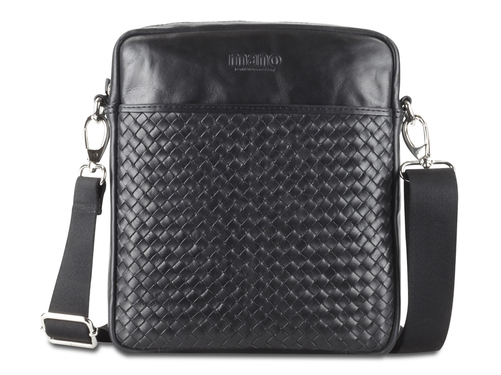 Сумка через плечо Mano Don Luca, натуральная кожа в черном цвете, 23 х 26,5 х 4,5 см-0