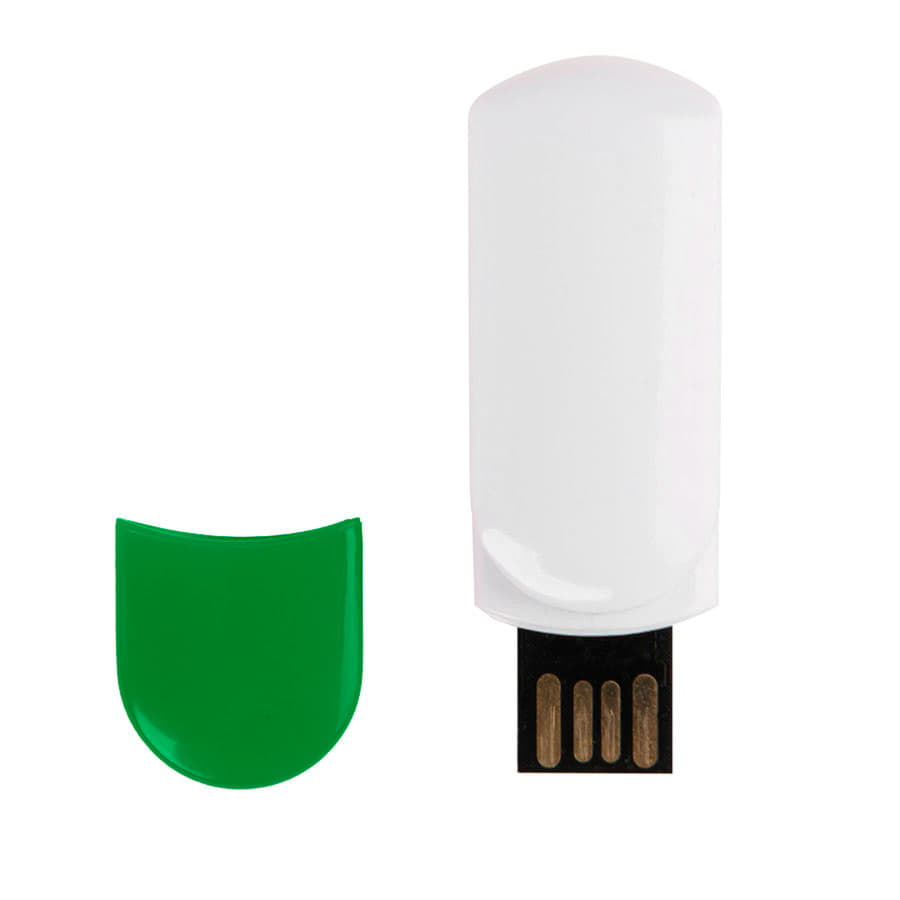 USB flash-карта "Alma" (8Гб), белый, зеленый-3