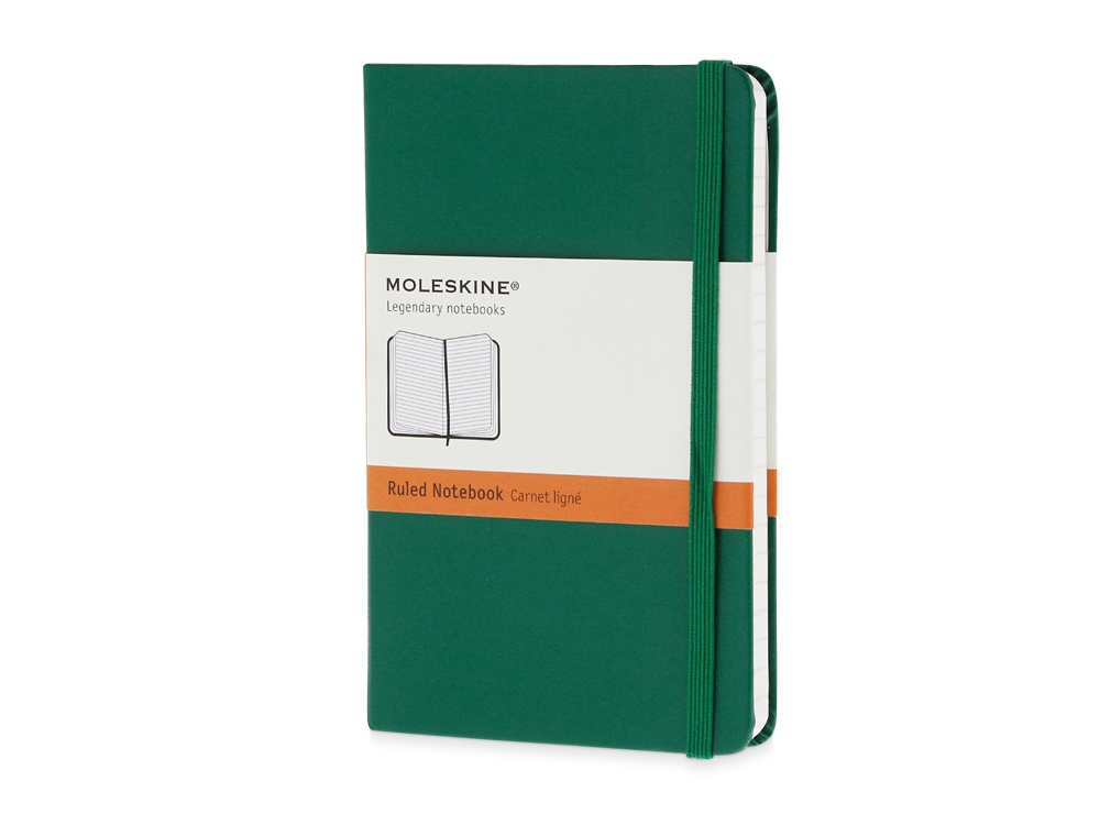 Записная книжка Moleskine Classic (в линейку) в твердой обложке, Pocket (9x14см), зеленый-0