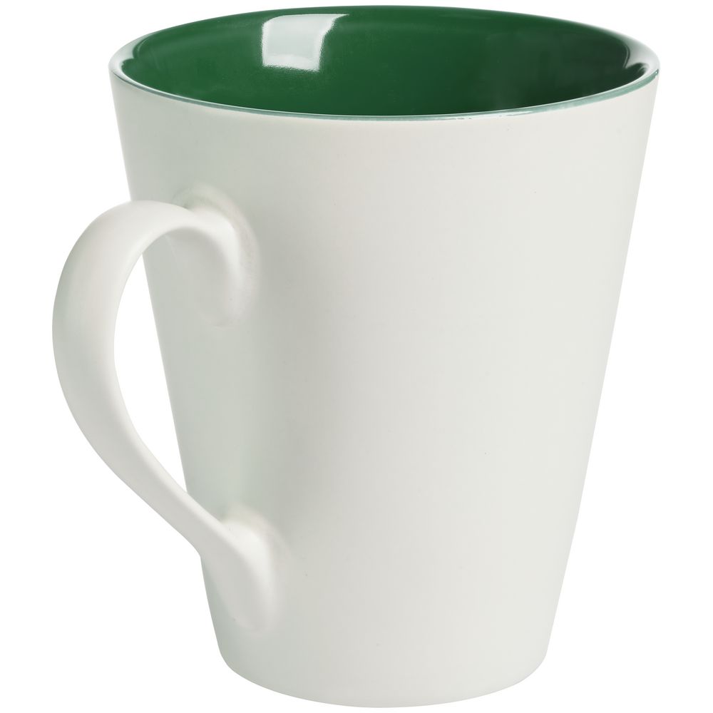 Кружка New Bell матовая, белая с зеленым-1